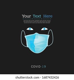 Realistic Protective Medical face mask Front side vector