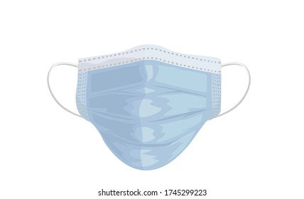 Realistic Protective Medical face mask Front side vector, vector illustration

