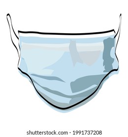 Realistic Protective Medical face mask Front side vector