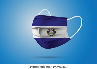 Realistic Protective Medical Mask with National Flag of El Salvador. Health care and medical concept With the flag. Vector illustration.