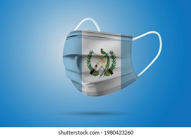 Realistic Protective Medical Mask with National Flag of Guatemala. Health care and medical concept With the flag. Vector illustration.