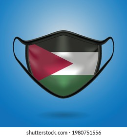 Realistic Protective Medical Mask with National Flag of Jordan. Health care and medical concept With the flag. Vector illustration.