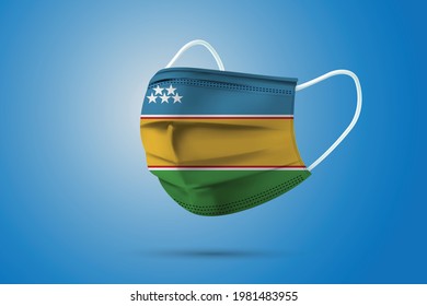 Realistic Protective Medical Mask with National Flag of Karakalpakstan. Health care and medical concept With the flag. Vector illustration.