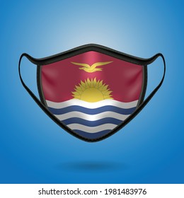 Realistic Protective Medical Mask with National Flag of Kiribati. Health care and medical concept With the flag. Vector illustration.