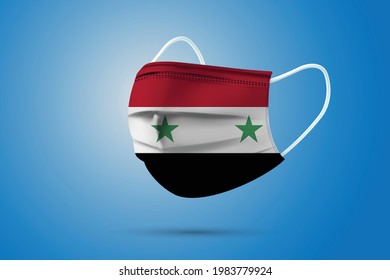 Realistic Protective Medical Mask with National Flag of Syria. Health care and medical concept With the flag. Vector illustration.
