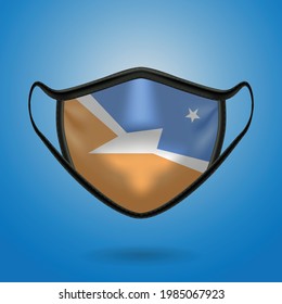 Realistic Protective Medical Mask with National Flag of Tierra de Fuego. Health care and medical concept With the flag. Vector illustration.