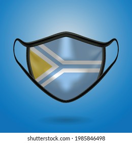 Realistic Protective Medical Mask with National Flag of Tuva. Health care and medical concept With the flag. Vector illustration.