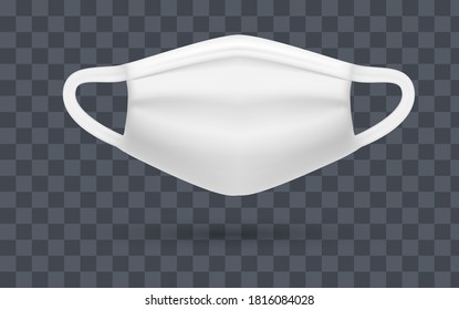 Realistic protective medical respiratory face cloth mask. Coronavirus protection, spread of virus, covid-19 pandemic. Cloth masks, protection against bacteria, disease vector