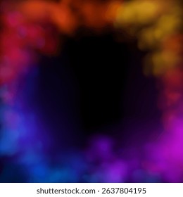 Realistic Psychedelic Smoke Circle Composition
