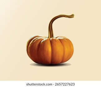 Ilustración vectorial de calabaza realista – Verdura de otoño o Halloween