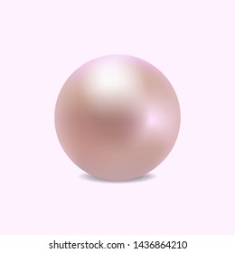 Realistic puprle pearl  for luxury accessories. Decoration pearl logo, icon for cosmetic, jewelry, jewelry shop on white background. vector eps 10