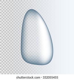 realistic pure and transparent water drop with shadow on gray background vector illustration
