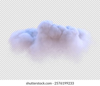 Realistic purple cloud. Isolated on transparent background