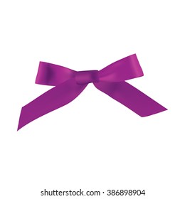 Realistic purple gift ribbon