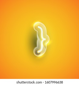 Realistic purple neon bracket with plastic case, vector illustration