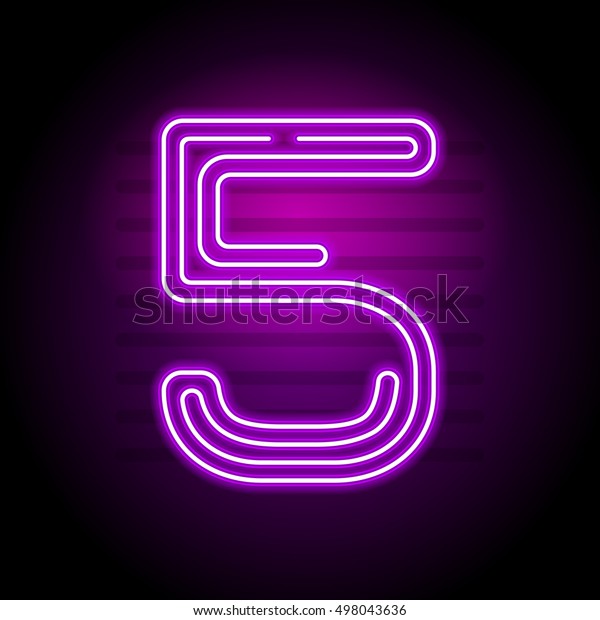 Realistic Purple Neon Numbers Number Neon Stock Vector (Royalty Free ...