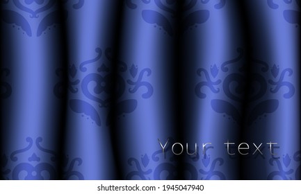 Cortinas de tela moradas realistas. Patrón de cortinas. Ilustración vectorial.