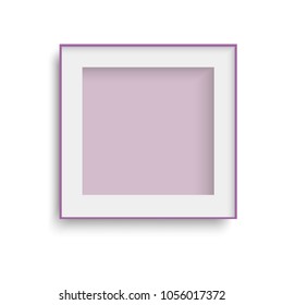 Realistic purple photo frame. Vector