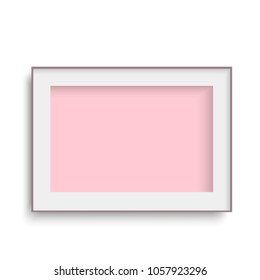Realistic purple photo frame. Vector