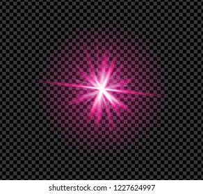 Realistic purple sparkle effect isolated on transparent background. Firework, explosion, galaxy, fiery sparks concept. Vector illustration