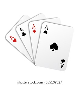 realistic quads aces isolated on a white background