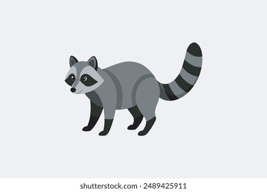 Realistic raccoon walking vector artwork, perfect for digital products and graphic design files.