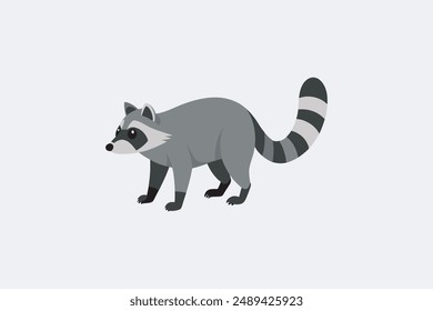 Realistic raccoon walking vector artwork, perfect for digital products and graphic design files.