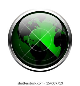 Realistic radar on a white background
