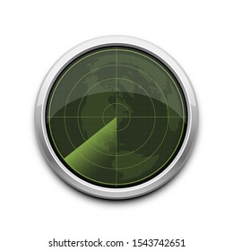 Realistic radar vector design illustration isolated on white background