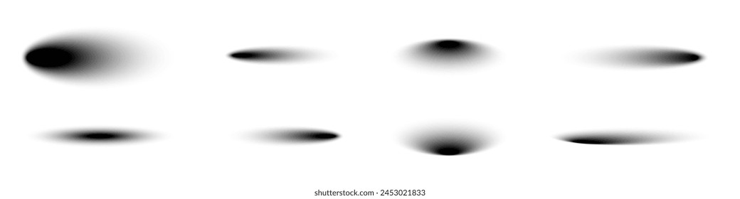 Realistic radial circle shadows set