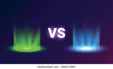 Realistic radiant magic portalswith light effects. Futuristic teleport.  Disco club dance floor. Beam stage. Magic fantasy portal
