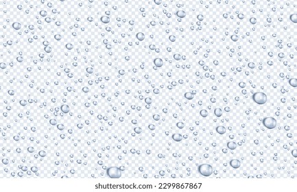 Realistic rain, water drops on window, vapor backdrop. Fresh cool texture, condensation, splash on glass, clear wet droplets, morning dew, pure condensate liquid. Vector isolated background svg