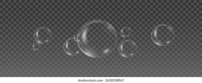 Realistic Rainbow Bubbles with Glossy Surface – Flying Iridescent Circles, Water Elements, 3D Abstract Design for Clean Nature-Themed Backgrounds or Decorative Projects

