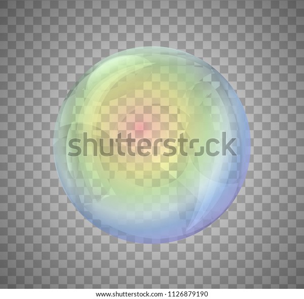 Realistic Rainbow Color Bubbles On Transparent Stock Vector Royalty