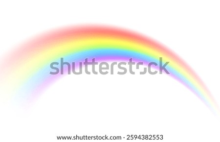 Realistic rainbow. Colorful rainbow in arc shape, full color spectrum, Vector illustration

