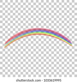 Realistic rainbow icon isolated on transparent background. Vector illustration
