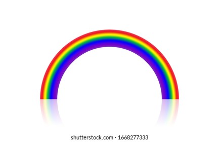Realistic rainbow icon isolated on a transparent background - stock vector.