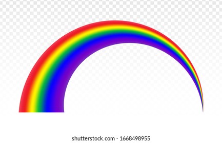 Realistic rainbow icon isolated on a transparent background - stock vector.