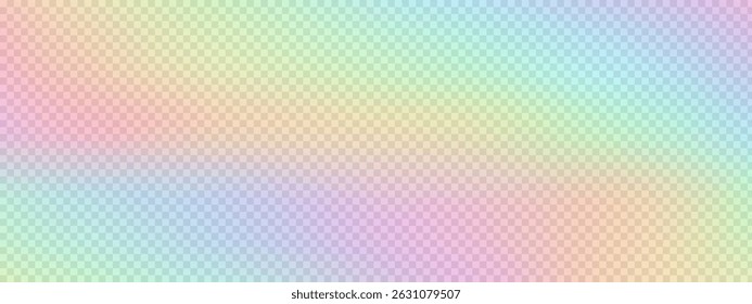 Ilustración vectorial de destello espectral realista del efecto de la luz del arco iris. Efecto de superposición sobre fondo transparente