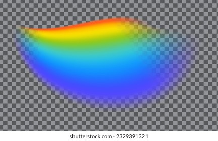 Realistic rainbow shape isolated on transparent background