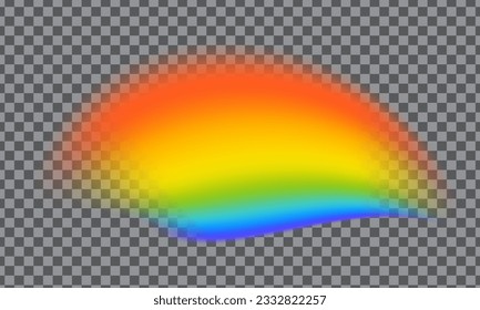 Forma de arco iris realista aislada en transparente