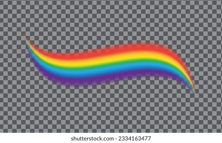 Realistic rainbow shape isolated on transparent