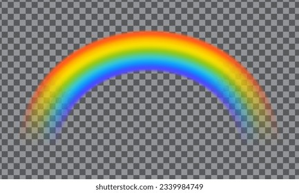 Realistic rainbow shape isolated on transparent background