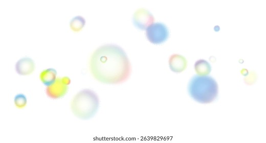 Realistic Rainbow Soap Bubbles with Soft Glow and Transparent Background for Fun, Kids, or Fantasy Design