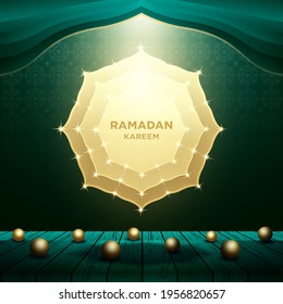 Realistic Ramadan Kareem Background With Islamic elements