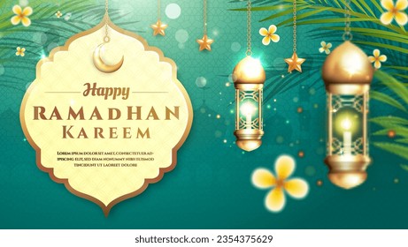Realistic ramadan kareem  background suitable for banner, greeting card or your business with Ramadan theme