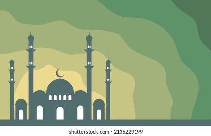 Realistic ramadan kareem flat eid al-fitr illustration mubarak wallpaper hari raya aidilfitri vector