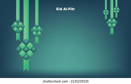 Realistic ramadan kareem flat eid al-fitr illustration mubarak wallpaper hari raya aidilfitri vector