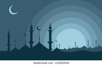 Realistic ramadan kareem flat eid al-fitr illustration mubarak wallpaper hari raya aidilfitri vector