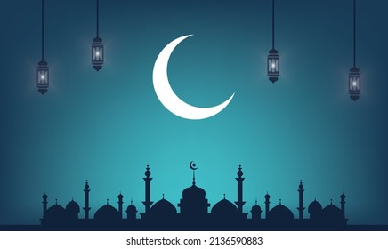 Realistische ramadan kareem flach eid al-fitr Illustration Mubarak Tapete hari raya aidilfitri Vektorgrafik